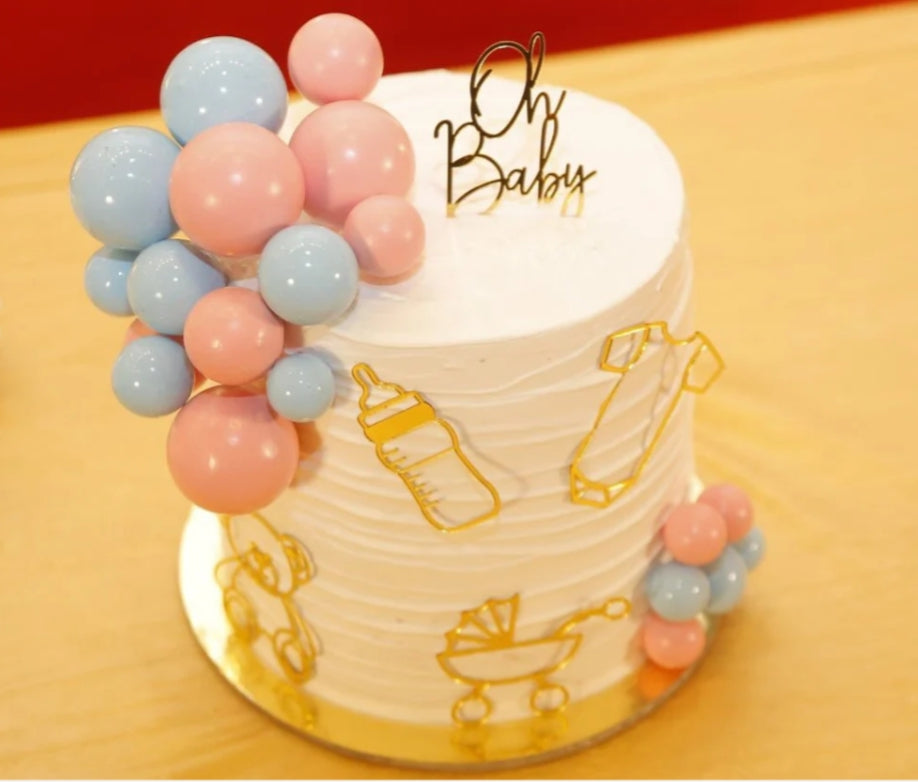 7pcs Oh Baby Acrylic Cake Topper Set