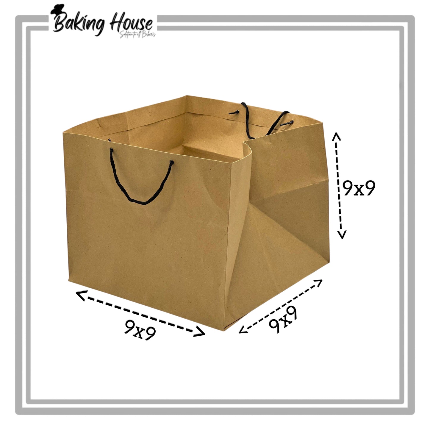 9x9x9 Inch Brown Cake Bags