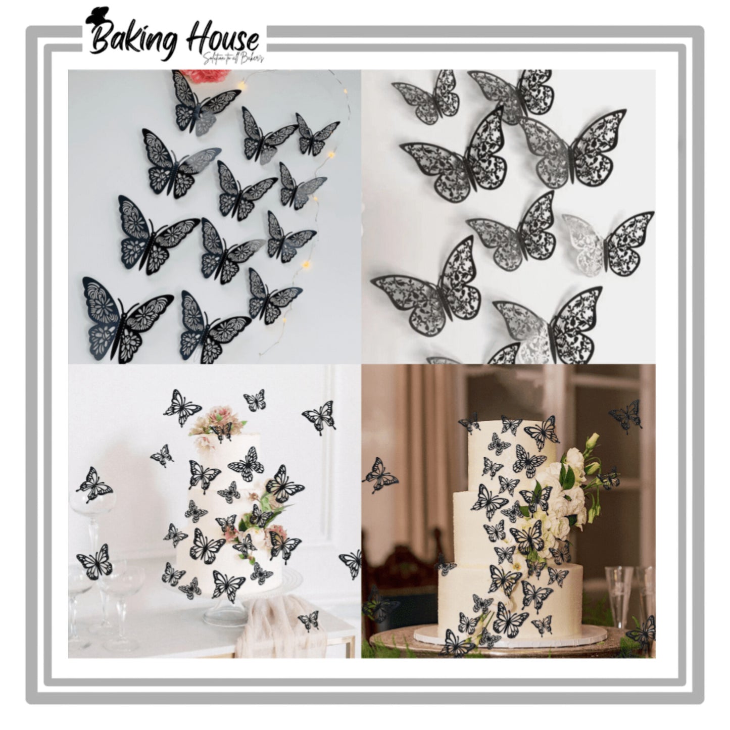 3D Black Butterfly For Cake Decorating