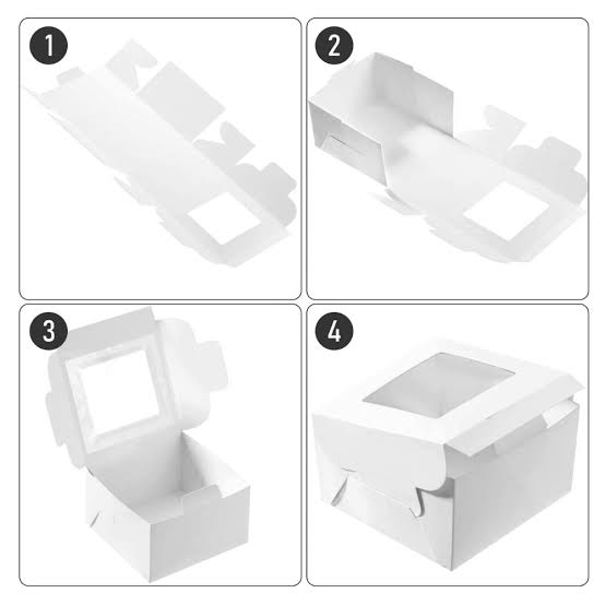 9x9x6 White Window Cake Box