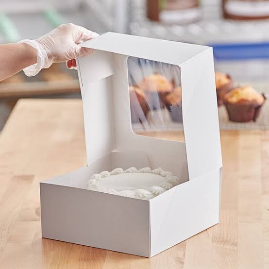 9x9x6 White Window Cake Box