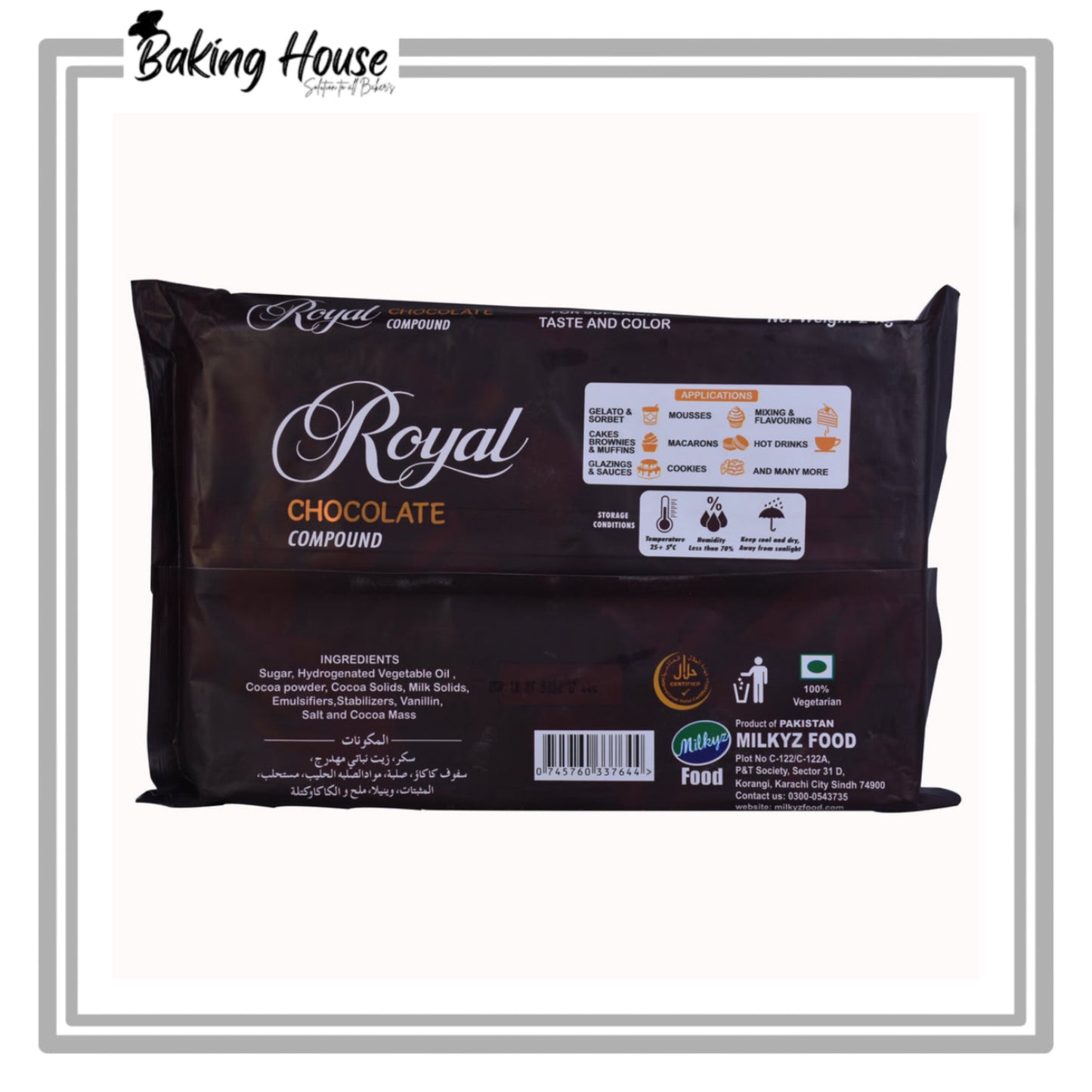 Milkyz Food Royal Compound Dark Chocolate 1kg (Loose Packing)