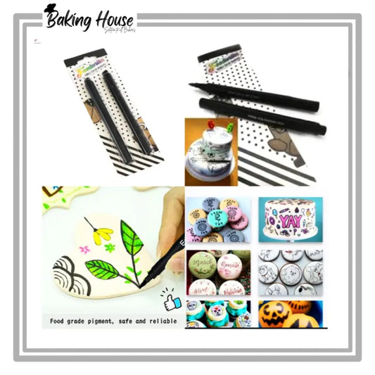2pcs Edible Black Marker For Cake Decorating