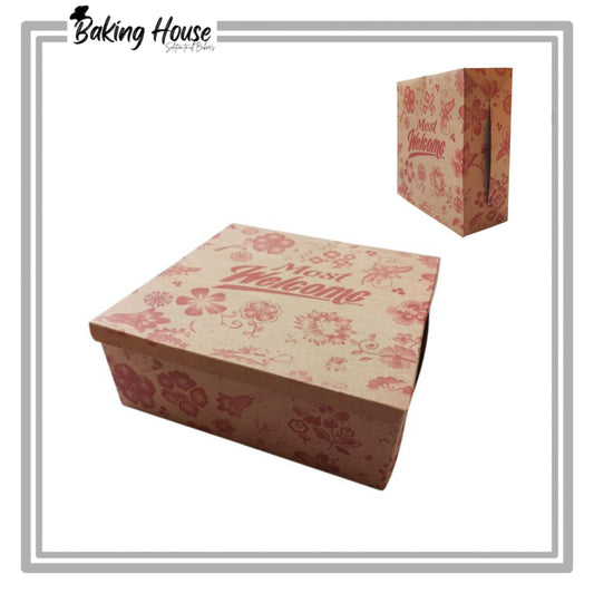 12x12x4 Brown Welcome Cake Box