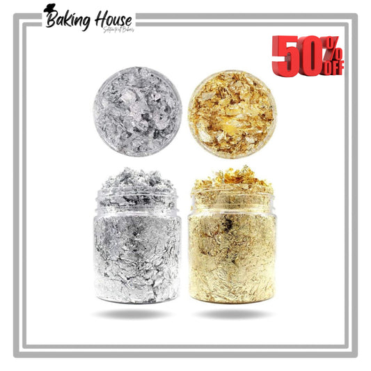 Pack of 2 24K Gold and silver flakes