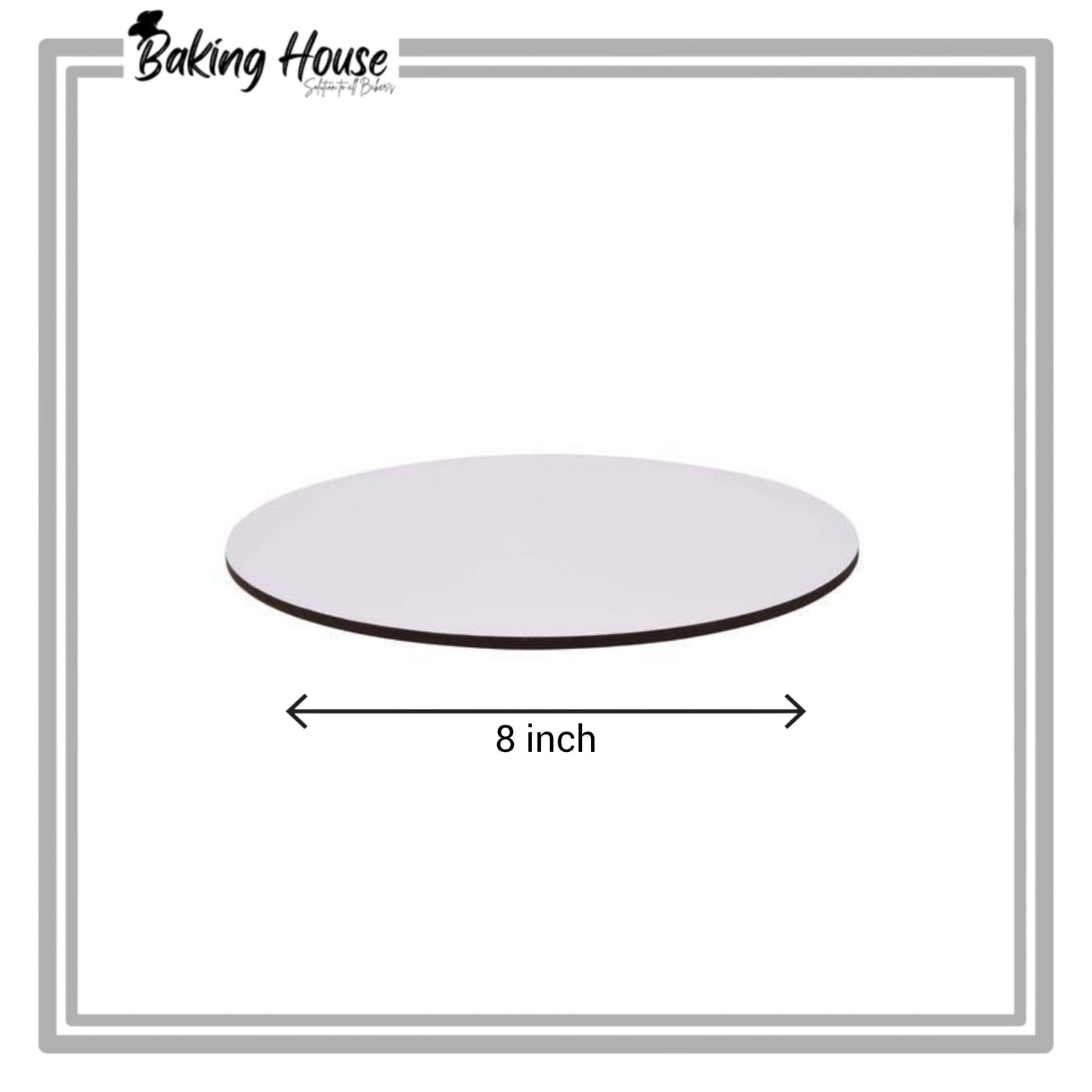 8 inch Round White Cake Base