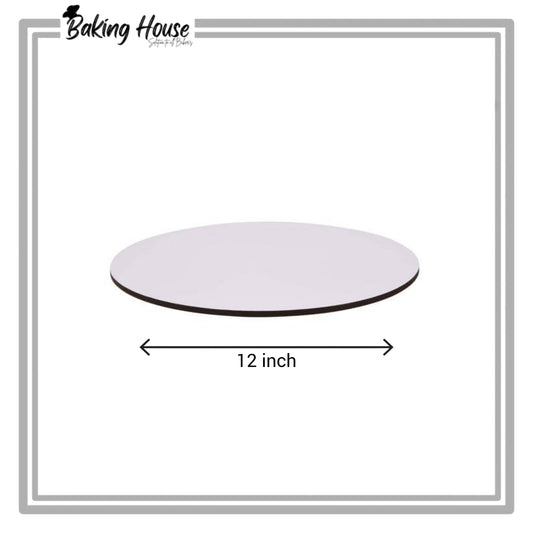 12 inch Round White Cake Base