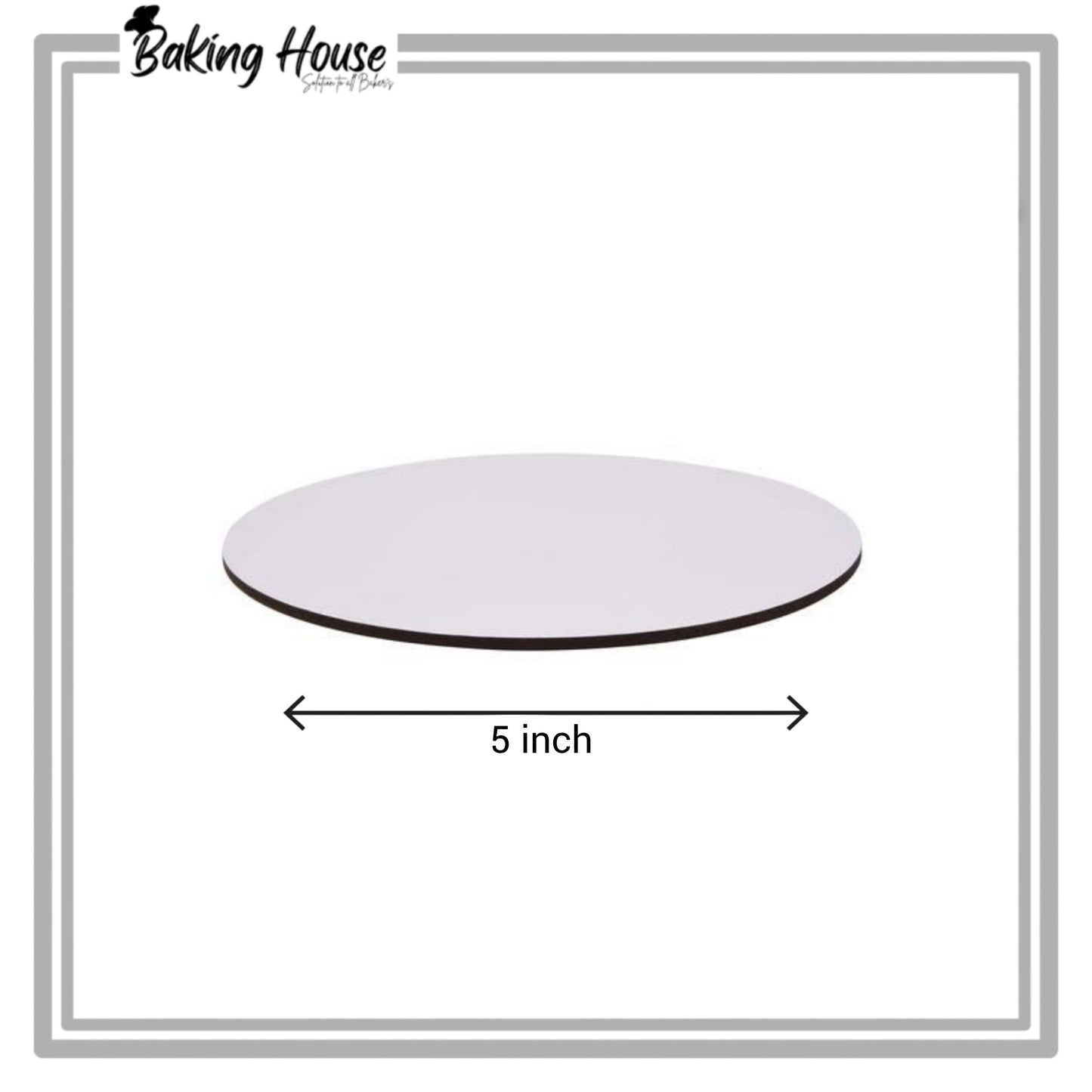 5 inch Round White Cake Base