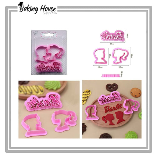 2pcs Barbie Plastic Cookie Cutter For Cake Decorating