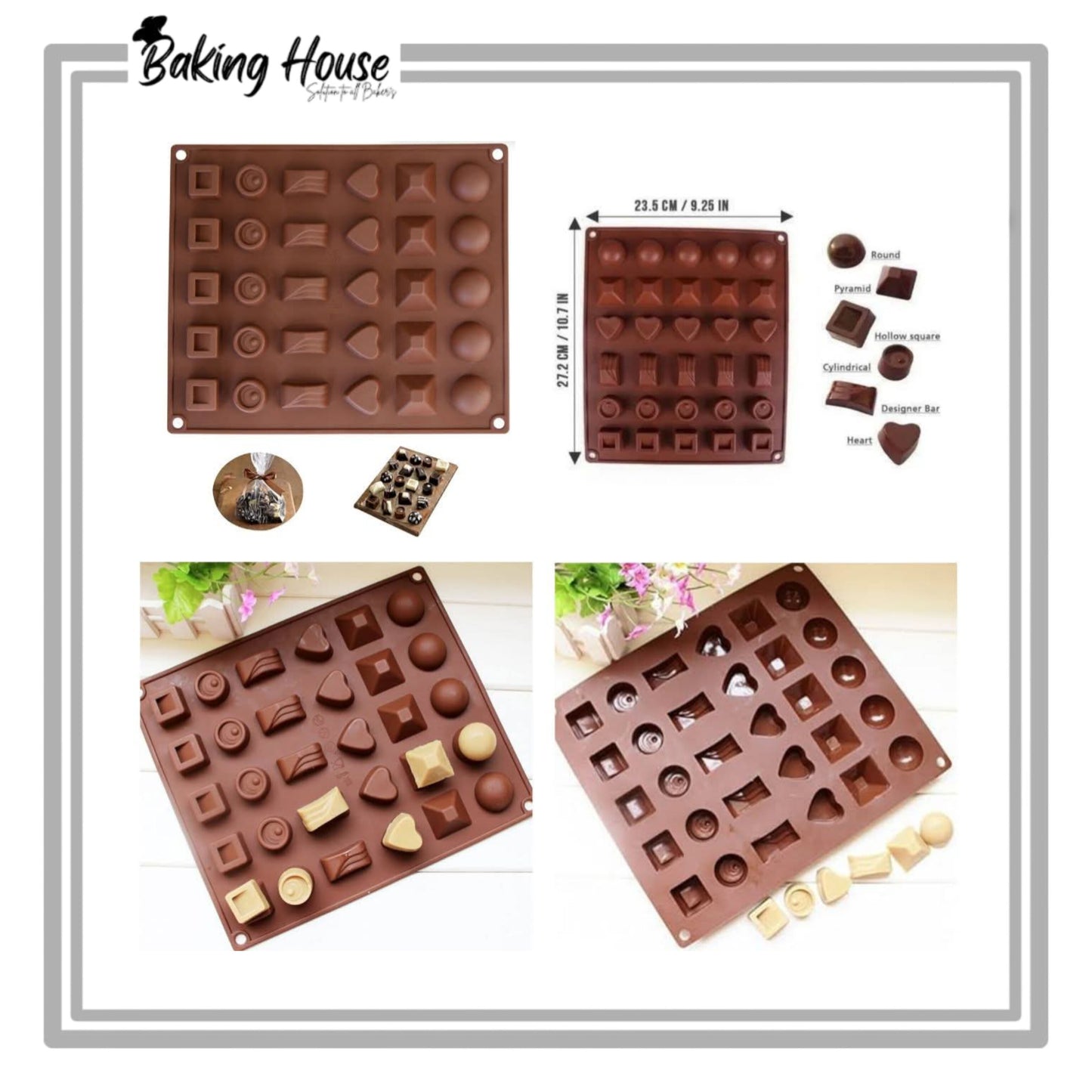 30 Cavity Mix Silicone Chocolate & Candy Mould