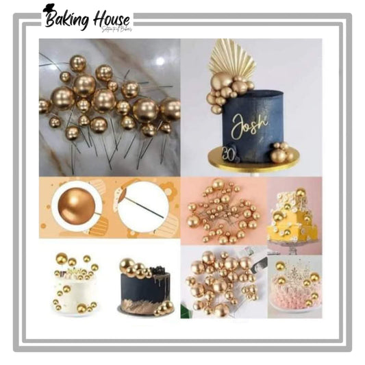 20pcs Golden Fox Ball For Cake Decorationg
