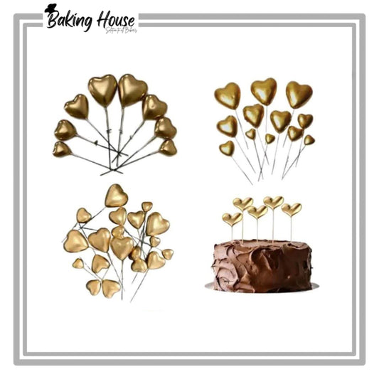 20pcs Golden Heart Fox Ball For Cake Decorationg