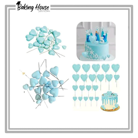 20pcs Blue Heart Fox Ball For Cake Decorationg