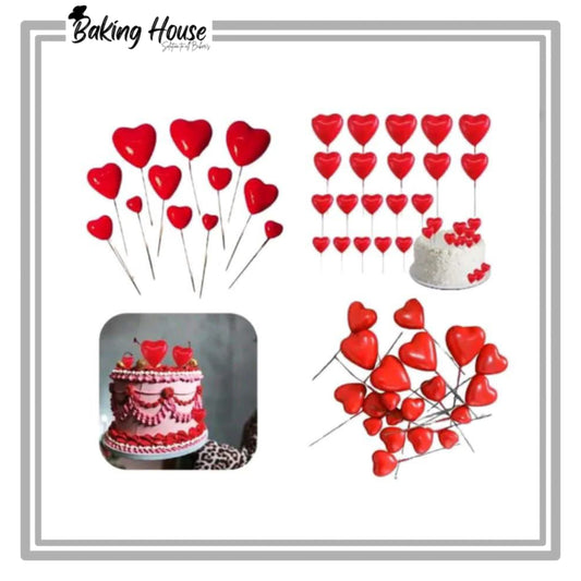 20pcs Red Heart Fox Ball For Cake Decorationg