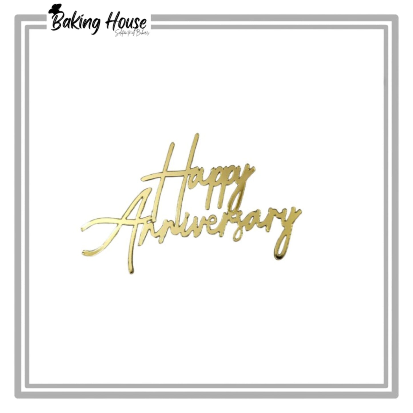 Happy Anniversary Acrylic Cake Topper Tag