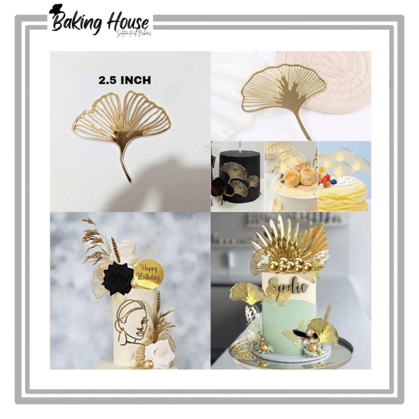 Palm Leaf Acrylic Cake Topper Tag