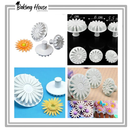 3pcs Sun Flower Planjer And Cookie Cutter