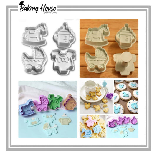 4pcs Baby Shower Planjer And Cookie Cutter