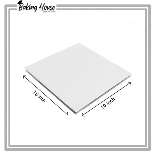 10 Inch White Square Cake Base