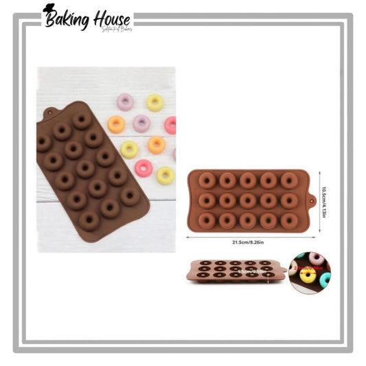 15 Cavity Dount Silicon Chocolate & Candy Mould