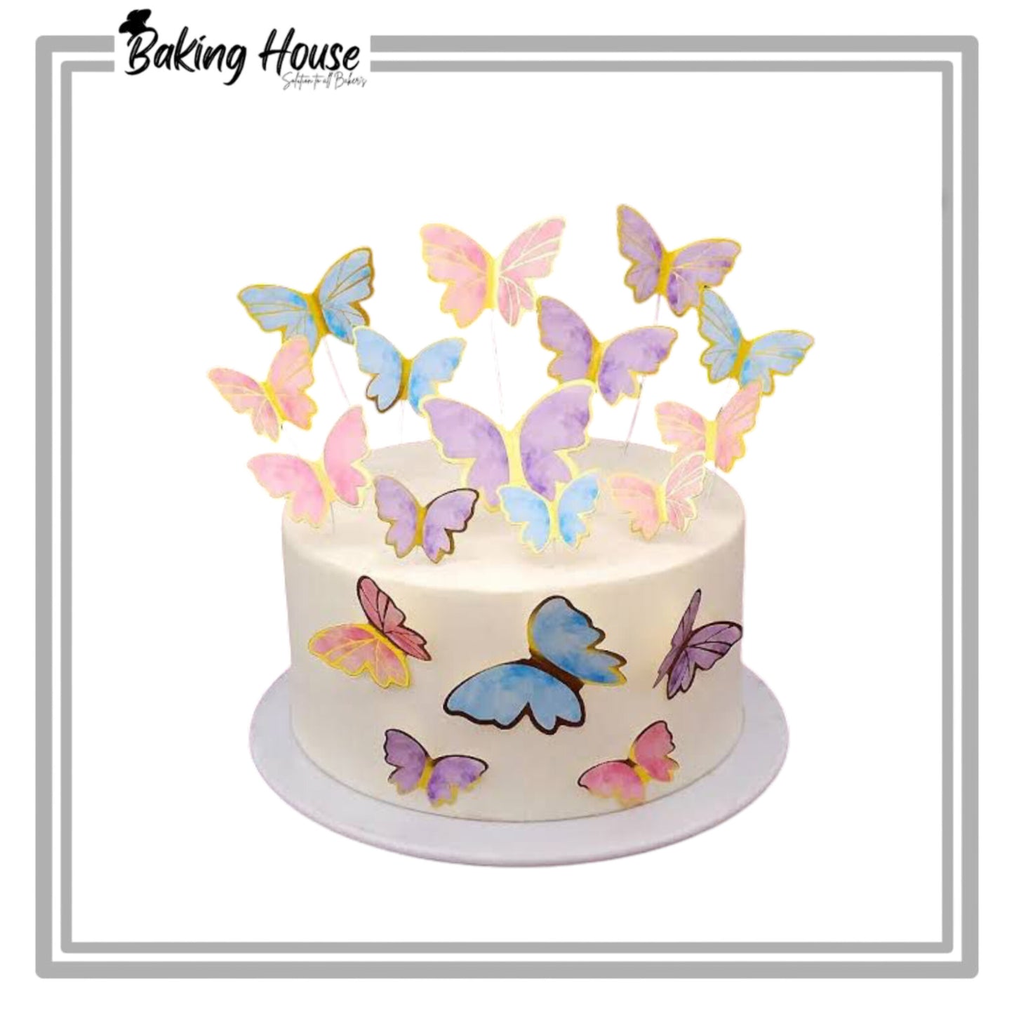 Blue Card Butterfly For Cake Decorating