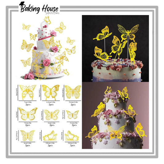 3D Golden Butterfly For Cake Decorating