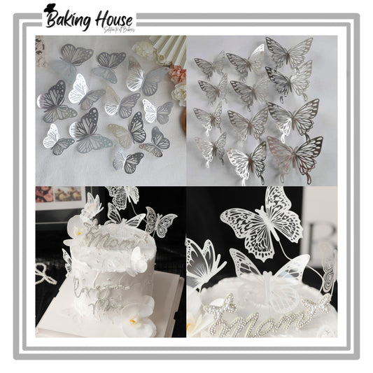 3D Silver Butterfly For Cake Decorating