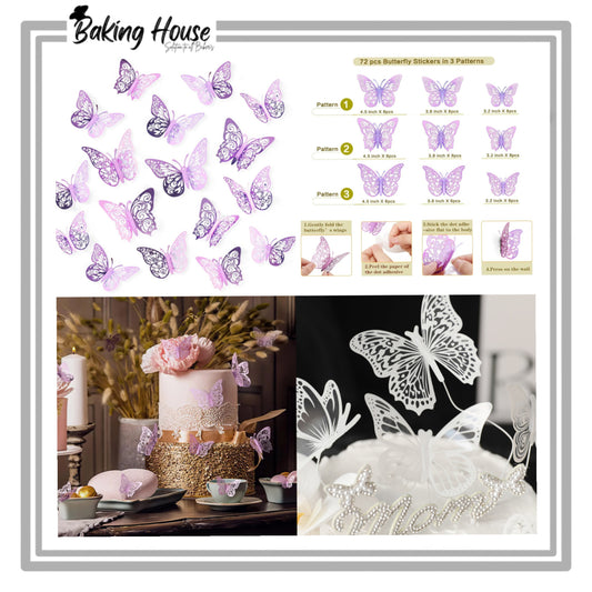 3D White Butterfly For Cake Decorating