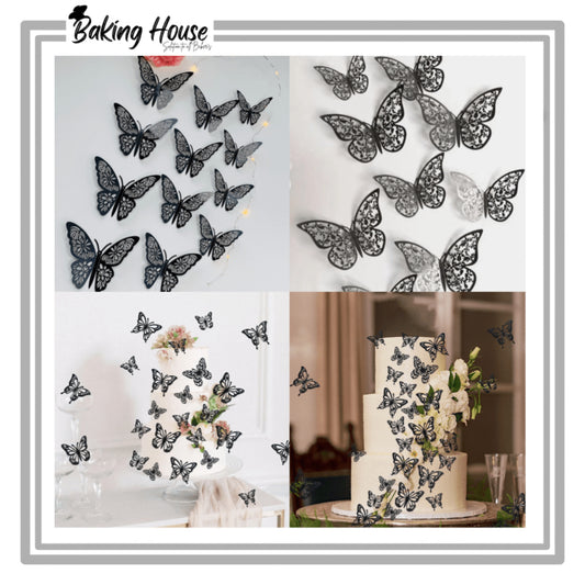 3D Black Butterfly For Cake Decorating