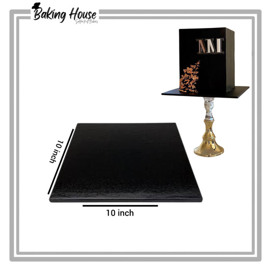 10 Inch Black Square Cake Base