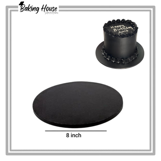 8 Inch Black Round Cake Base