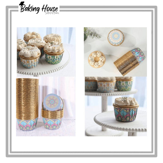 10pcs Printer Golden Cupcakes Liner